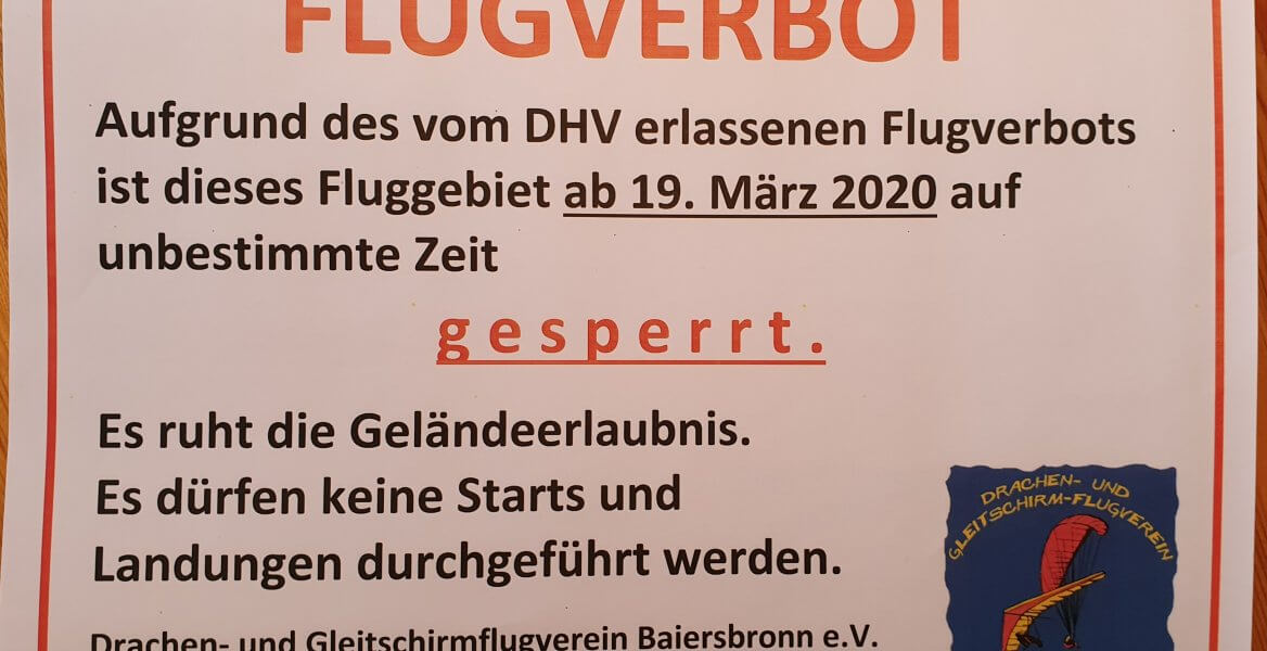 Baiersbronner Fluggebiete gesperrt.